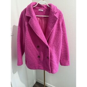Cory  & Co Barbie Pink Fuzzy Coat Beautiful Large Women's Cozy New
